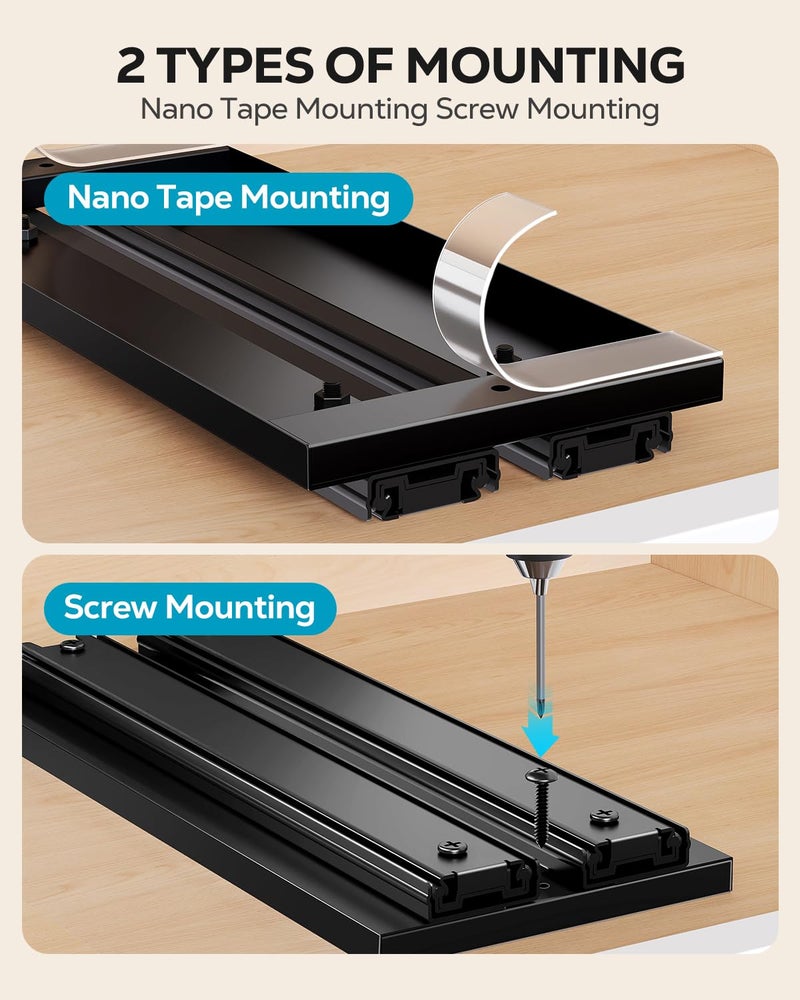 Nieifi Spice Rack Organizer for Cabinet, Vertical Spice Rack Pull Out, Easy to Install, Metal, 4.1''Wx10.35''Dx8.4''H, 2 Pack, 2 Tiers(Black) - Image 4