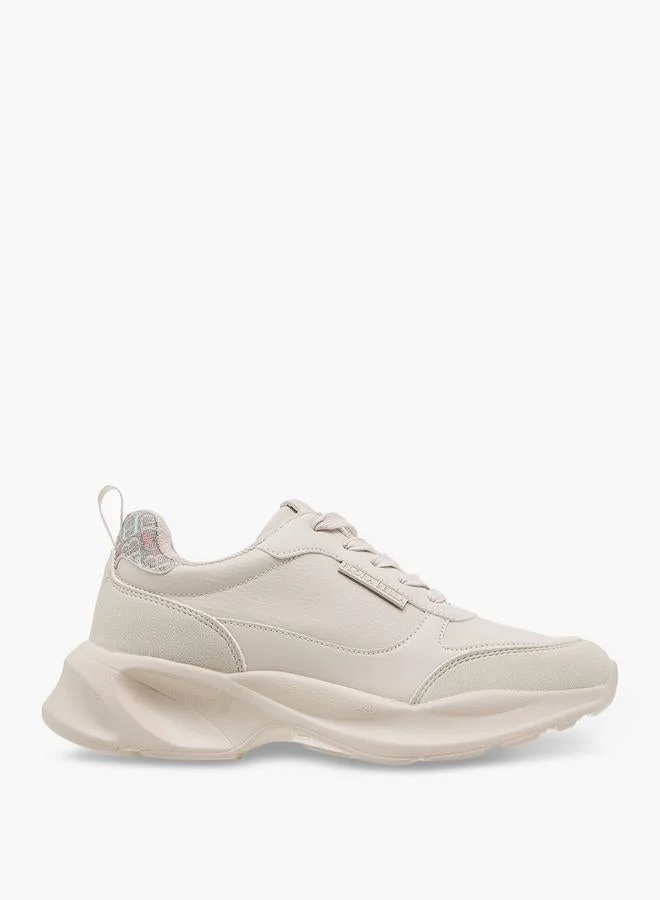 Flora Bella By Shoexpress Women's Logo Detail Sneakers with Lace-Up Closure