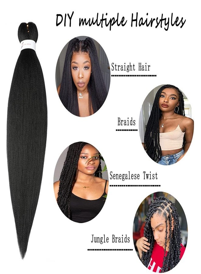 ShowCoco Braiding Hair Pre Stretched Ombre Prestretched Synthetic Braiding Hair 8 Packs Crochet Braids Hair Two-Tone Yaki Straight Hair For Women Hot Water Setting(32inch,#27/613) - Image 5