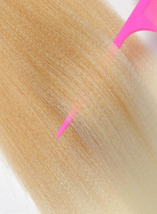 ShowCoco Braiding Hair Pre Stretched Ombre Prestretched Synthetic Braiding Hair 8 Packs Crochet Braids Hair Two-Tone Yaki Straight Hair For Women Hot Water Setting(32inch,#27/613) - Image 4