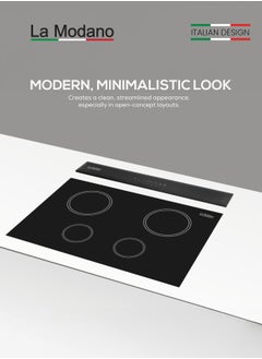 La Modano Made in Italy 60cm Built-in Downdraft Range Hood, Black Tempered Glass, 3-Speed Sensor With Touch Control, Aluminum and Carbon Filters, LED Lights, 750m³/h Airflow, One year Manufacture Warranty - LMDH60B  - Image 3