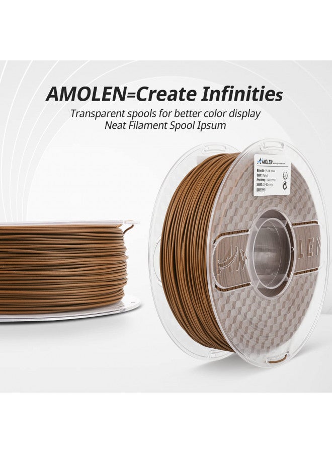 AMOLEN Dark Walnut Wood 3D Printter Filament 1.75mm +/-0.02mm PLA 3D Printing Filament Wood pla Filament with Real Wood Fiber Wood Texture Filament,1KG - Image 4