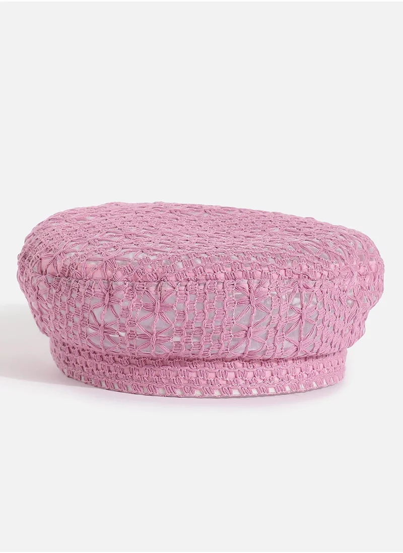 Haute Sauce Pink Textured Beret Hat