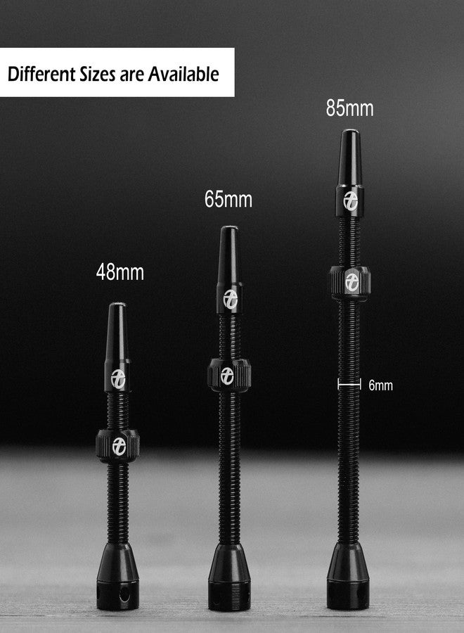 Thinvik Super Light Alloy Presta Tubeless Valve Stem Kit - 48mm, 2 Pieces (with Aluminum Alloy Valve Cap) + Valve Core Removal Tool (Black) - Image 3