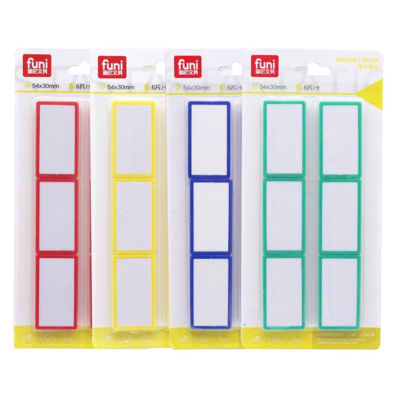 Funi Ct-968 Writable Erasable Magnetic Label Magnetic Nail Refrigerator Sticker Whiteboard Magnetic Grain Magnetic Supplies 6 Pieces Pack - Image 4