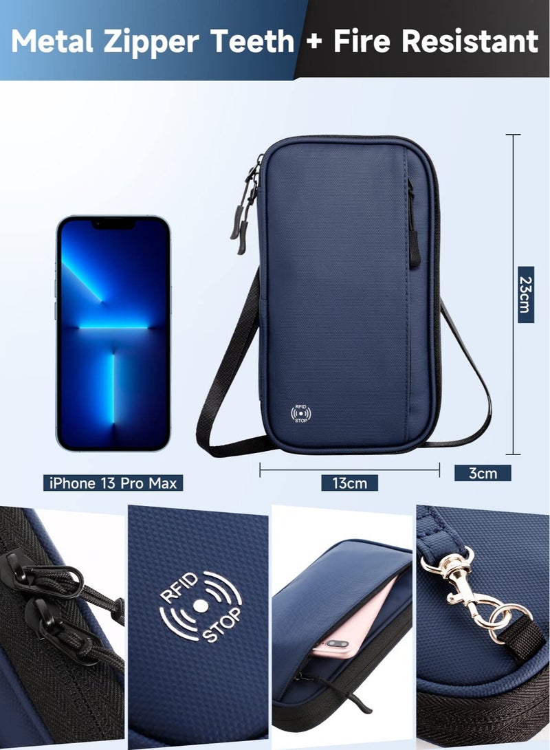 SOLARAE Travel Wallet Passport Holder with RFID Blocking Unisex Family Passport Holder, Portable and Foldable Unisex Travel Essentials, Used for Flight Tickets Credit Card, Money, ID, Gifts for Men and Women - Image 4