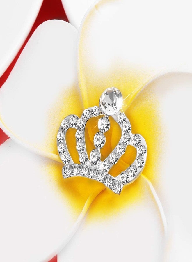 ROSENICE 10pcs Crystal Crown Rhinestone Embellishments for Craft Decoration (Silver) - Image 3