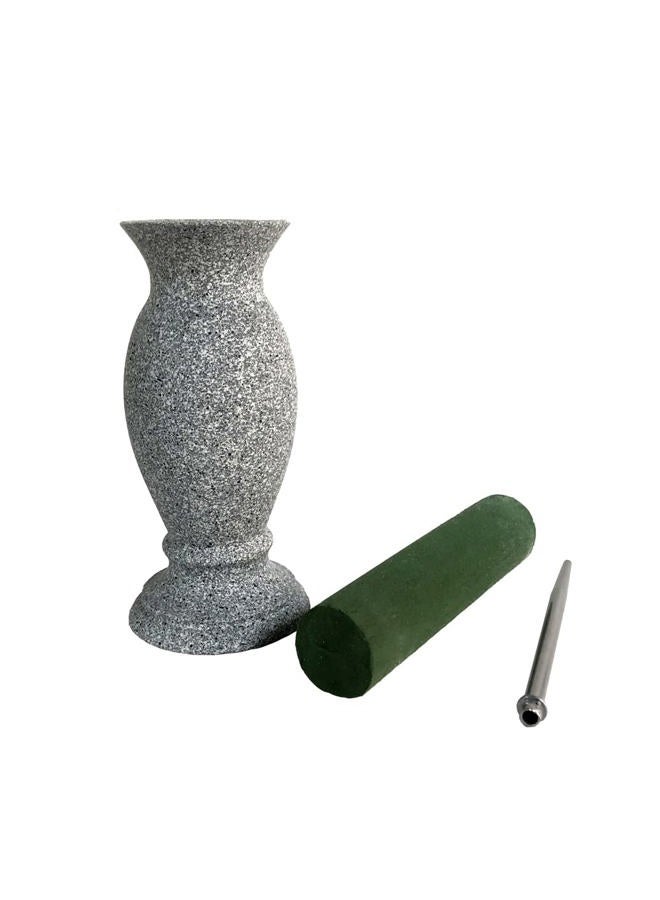Resin Cemetery Vase Grave Decorations Floral Holder for Fresh or Artificial Flowers with Floral Foam and Long Metal Spike Memorial Gift - Image 3
