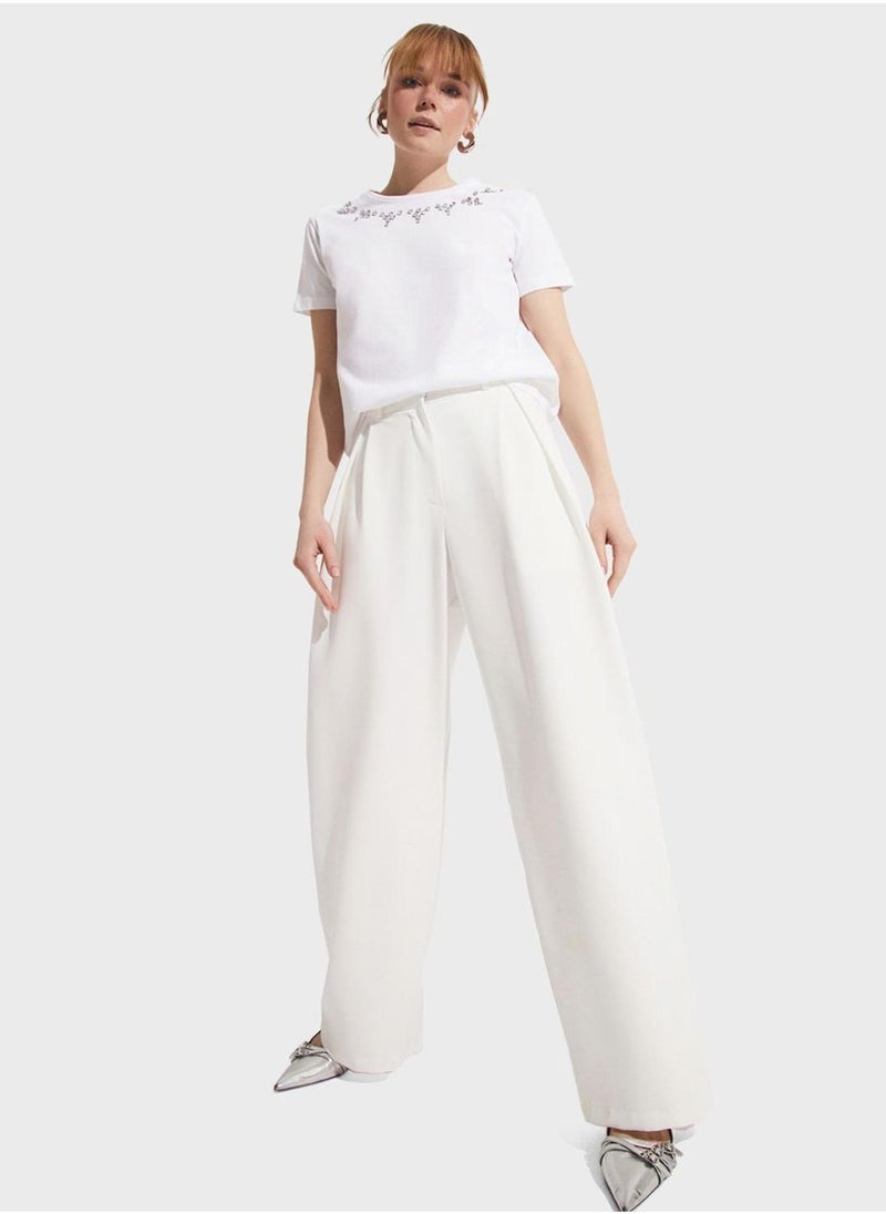 JUNE Embellished Embroidered T-Shirt - Image 5