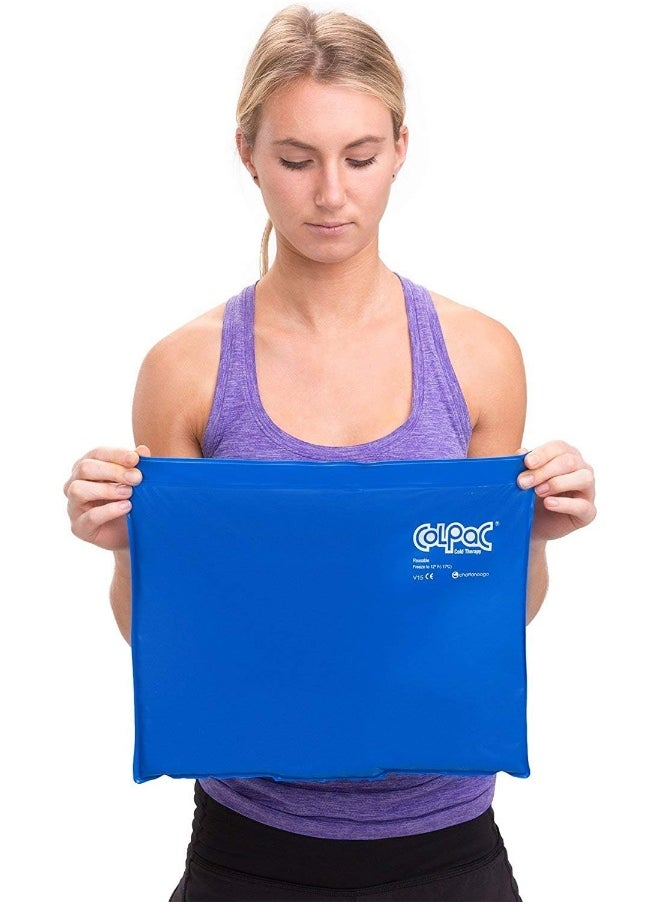 Chattanooga Chattanooga ColPac Reusable Gel Ice Pack Cold Therapy for Knee, Arm, Elbow, Shoulder, Back for Aches, Swelling, Bruises, Sprains, Inflammation (11"x14") - Blue  - Image 2