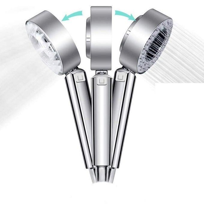 DOUBLE SIDED WATER SHOWER HEAD MULTIFUNCTIONAL FAUCET HIGH PRESSURE SHOWER HEAD HANDHELD RAINFALL SPRAY WATER FLOW LIMIT TO SAVE MORE THAN 50 WATER WITH 3 SETTINGS