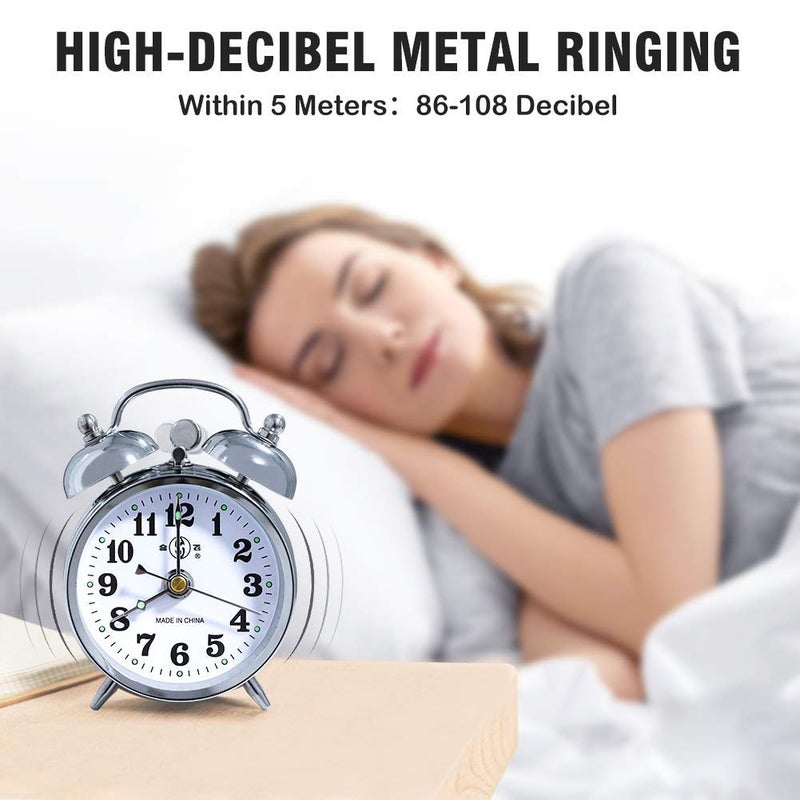 KEYPOWER Alarm Clock Mechanical Wind Twin Bell Double Bell Small - Image 3