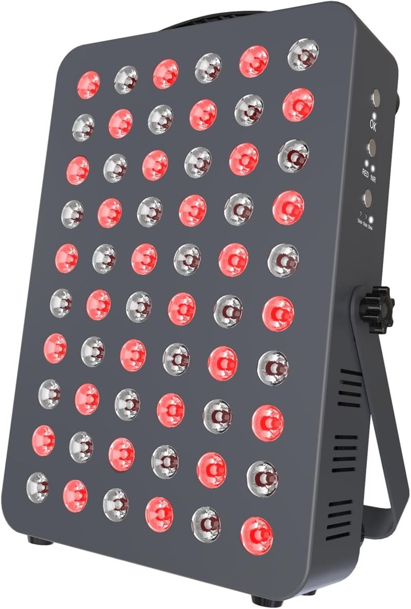 hooga Hooga Red Light Therapy Panel for Face & Body, 60 LEDs, 660nm & 850nm Near Infrared, Timer for Pain Relief, Skin Health, Anti-Aging, Sleep, Energy & Recovery, Includes Hanging Kit & Handle - HG300
