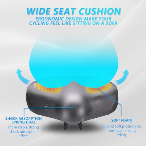 YLG Oversized Bike Seat Compatible with Peloton - Extra Wide Comfort Foam Saddle for Women & Men, Waterproof Shock Absorbing Replacement for Peloton Bike & Bike+ - Image 3