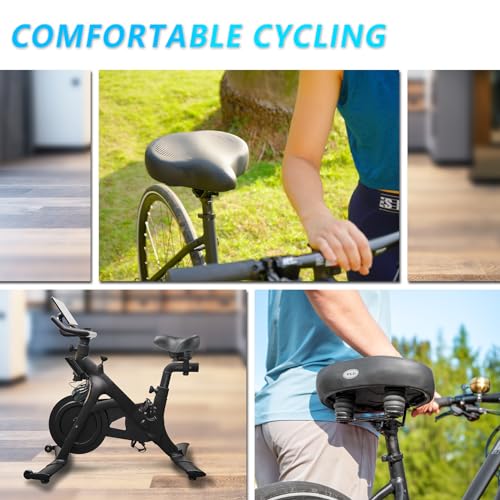 YLG Oversized Bike Seat Compatible with Peloton - Extra Wide Comfort Foam Saddle for Women & Men, Waterproof Shock Absorbing Replacement for Peloton Bike & Bike+ - Image 2