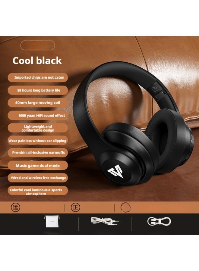 Wireless On-Ear Headphones,  58H Playtime, Bluetooth 5.3, Lightweight and Comfortable, App Connectivity, Multipoint Connection (Black)  - Image 1