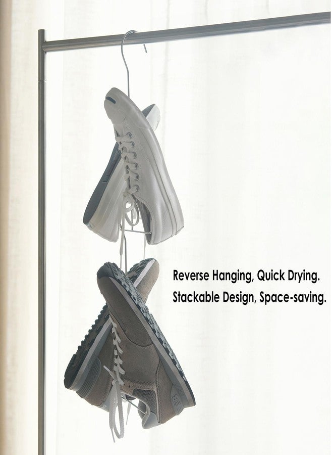 SHIMOYAMA SHIMOYMA Hanging Shoe Organizers, 2 Pack, Stainless Steel Shoe Rack, Shoe Drying Rack with Double Hook Design for Hanging Wet Shoes, Flip Flops, Sandals, Sneakers, Boots - Image 5