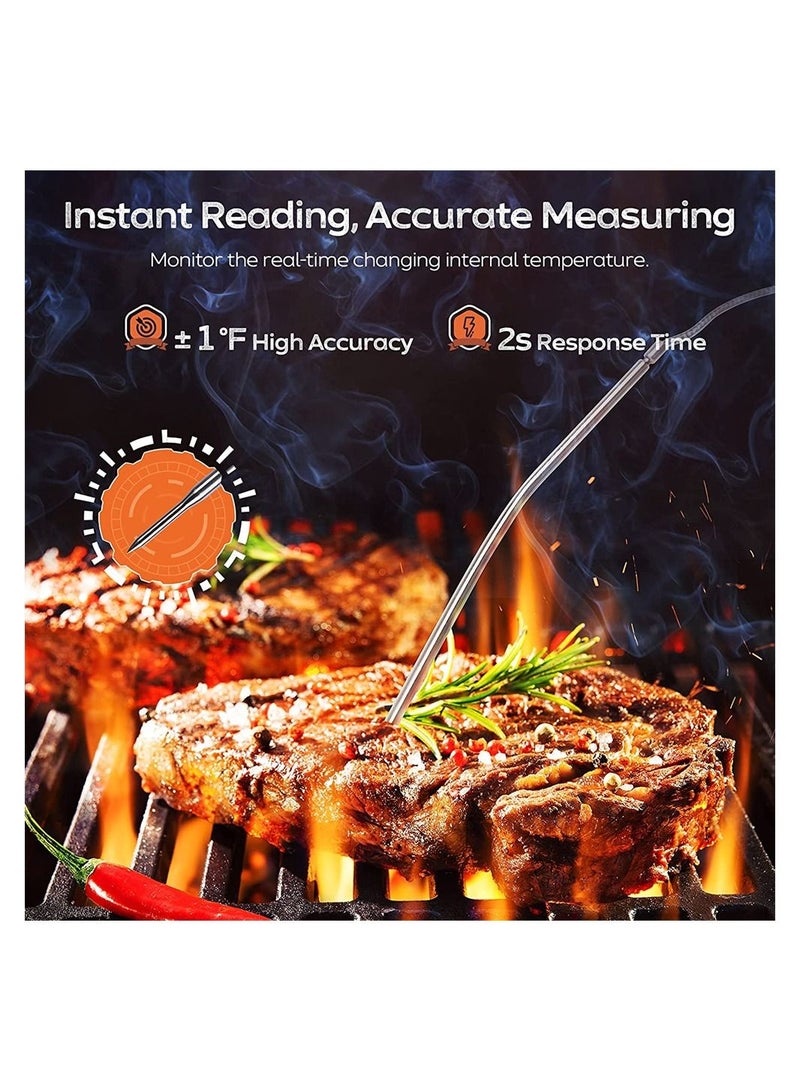 إكسفور ميزان حرارة رقمي للحوم للطبخ مع شاشة لمس LCD شاشة كبيرة للقراءة الفورية ميزان حرارة للطعام مع إضاءة خلفية طويلة مسبار مؤقت للمطبخ ومقياس حرارة للطبخ للشواء بالفرن - Image 2