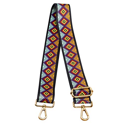 ZANQANO Crossbody Strap for Purses Replacement Adjustable Guitar Multicolor Style Handbag Straps (Rhombus Y) - Image 1