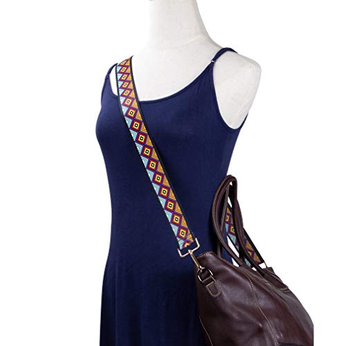 ZANQANO Crossbody Strap for Purses Replacement Adjustable Guitar Multicolor Style Handbag Straps (Rhombus Y) - Image 2