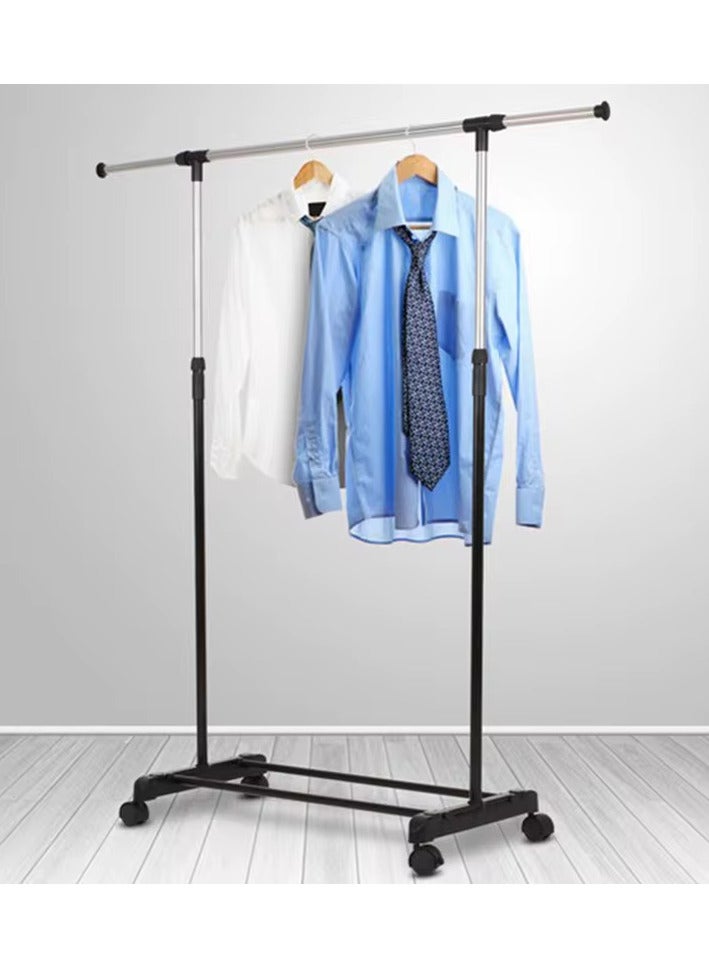 DEHKAH Multi-purpose metal clothes rack with bottom shelf and wheels - adjustable and home storage - Image 1