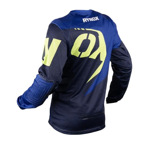 Rynox Unisex Switchback Neo Off Road Regular Fit Jersey | Mesh V-Shaped Collar Motocross Jersey With Active Ventilation - Blue Hi-Viz Green, Xs - Image 2