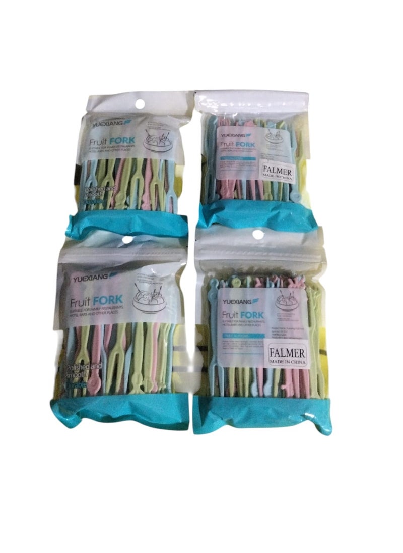 Generic - 200 Small Forks For Fruits And Sweets, (Various Shapes And Colors) - Image 1