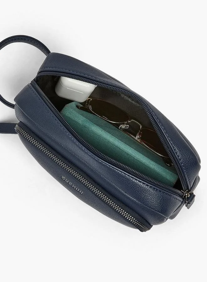 Duchini NAVY Textured Pouch With Handle for Men | Best Price UAE