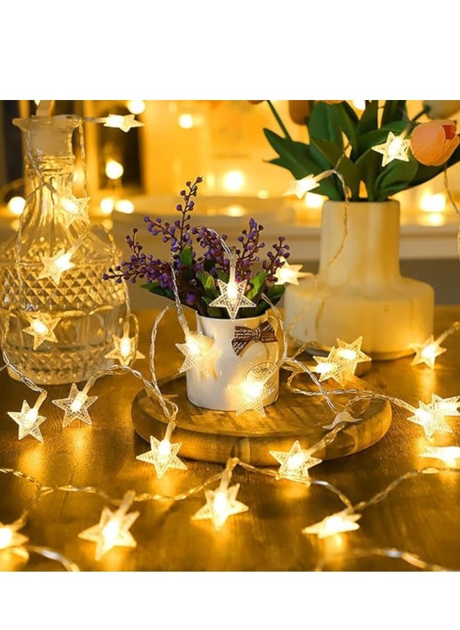 Generic 20 LED Star String Lights 3 Meter Fairy Christmas Lights Battery Operated for Indoor & Outdoor, Party, Wedding and Holiday Decorations Warm White (3 Meter, 3pcs)  - Image 2