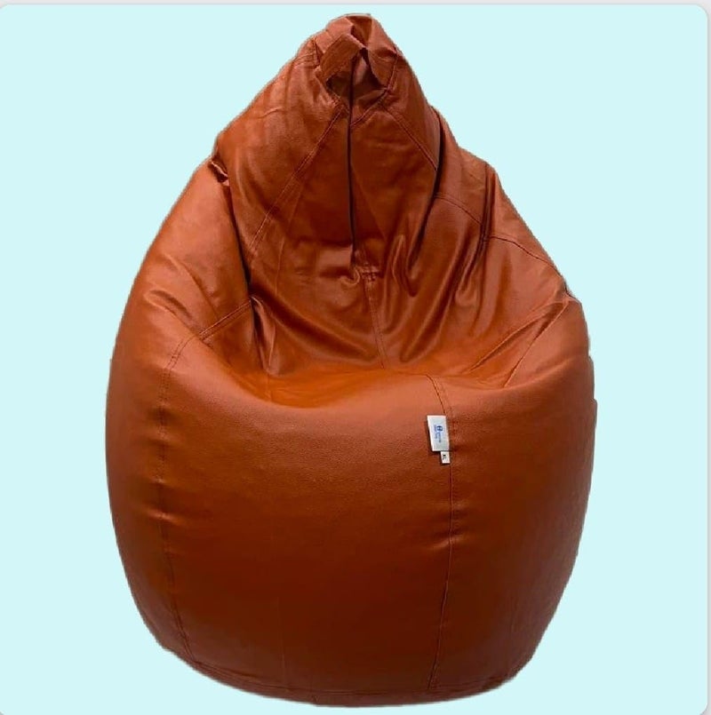 OHSTORE Premium Bean Bag Chair Ultra Comfortable Durable Faux Leather Cover Lightweight Ergonomic Lounge Seat for Home Office Gaming Relaxation Brown 4XLBB - Image 2