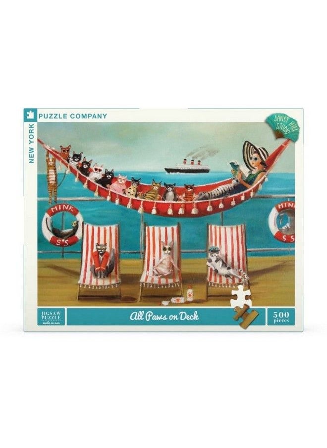 New York Puzzle Company Janet Hill All Paws On Deck 500 Piece Jigsaw Puzzle  - Image 4