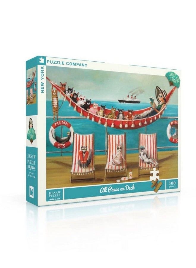 New York Puzzle Company Janet Hill All Paws On Deck 500 Piece Jigsaw Puzzle  - Image 3