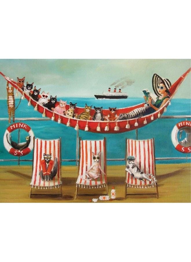 New York Puzzle Company Janet Hill All Paws On Deck 500 Piece Jigsaw Puzzle  - Image 1