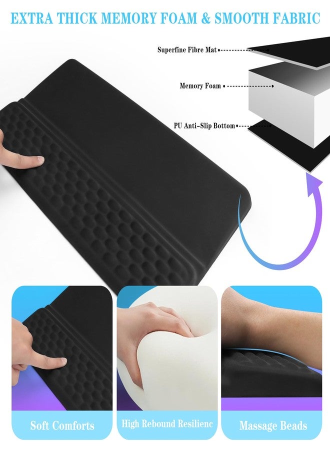 KEPUTAIER Computer Keyboard Stand with Wrist Rest, Ergonomic Tilted Keyboard Holder - Keyboard Riser with Wrist Pad - Keyboard Tray Support for Office Home - Black - Image 4