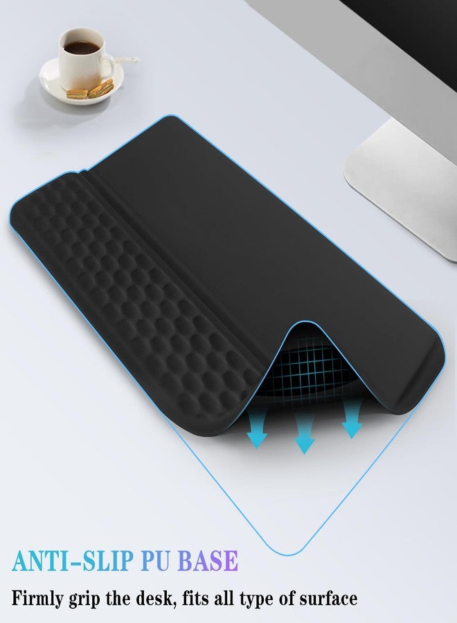 KEPUTAIER Computer Keyboard Stand with Wrist Rest, Ergonomic Tilted Keyboard Holder - Keyboard Riser with Wrist Pad - Keyboard Tray Support for Office Home - Black - Image 5