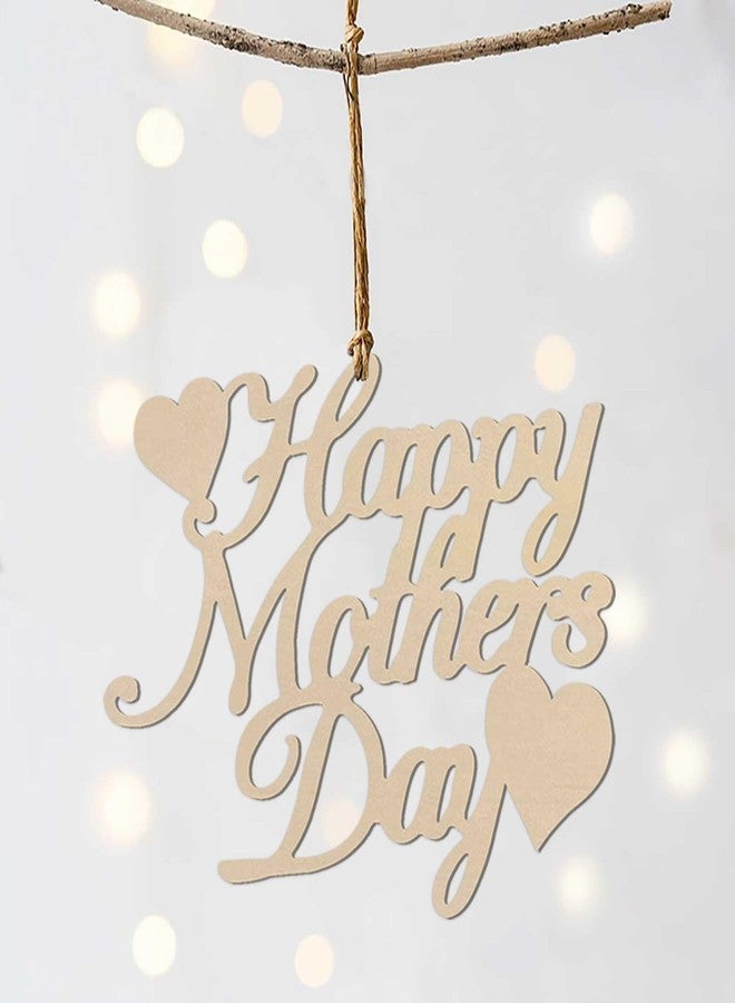 JANOU 12pcs Happy Mother's Day Wood Cutouts DIY Crafts Mother's Day Heart Unfinished Wooden Tags Ornaments for Happy Mother's Day Birthday Party Decoration - Image 5