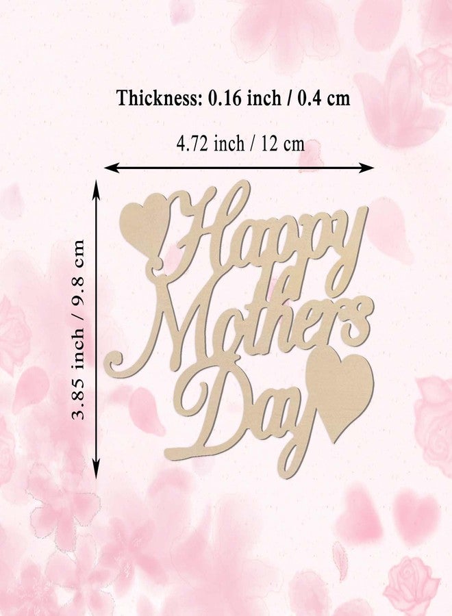 JANOU 12pcs Happy Mother's Day Wood Cutouts DIY Crafts Mother's Day Heart Unfinished Wooden Tags Ornaments for Happy Mother's Day Birthday Party Decoration - Image 2