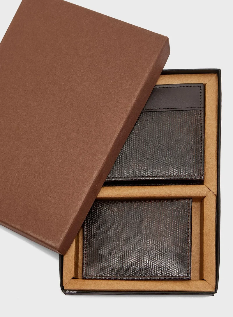 Robert Wood 2 in 1 Gents Wallet and Card Holder Gift Set