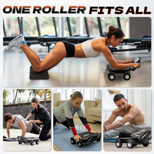 EAST MOUNT Ab Roller Wheel - Ab Roller with Elbow Support for Core Workout Belly Fat Automatic Rebound Abdominal Wheel for Women Men Home Gym Equipment (Black) - Image 4