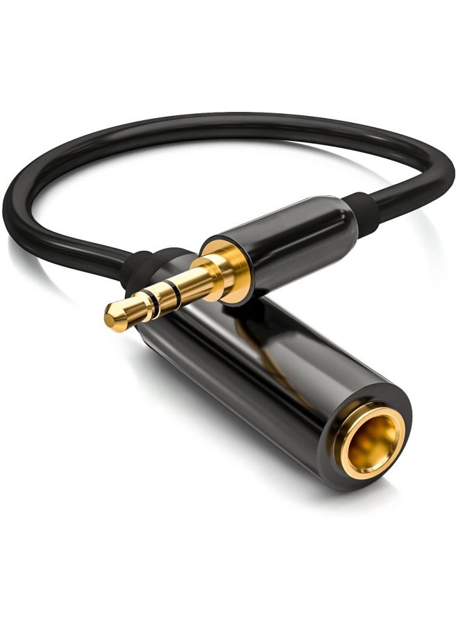 Audio Adapter 3.5 To 6.5 Microphone Adapter Headset To Microphone Male To Female Large To Small Audio Plug-Interface Form:3.5 Revolution 6.5 Mother Black 0.3 M  - Image 2