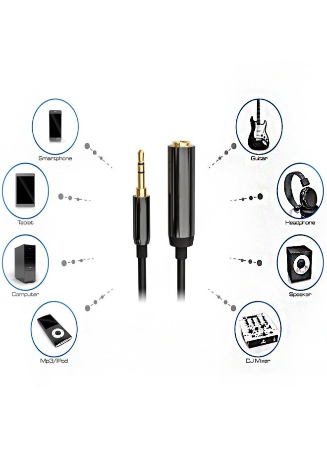 Audio Adapter 3.5 To 6.5 Microphone Adapter Headset To Microphone Male To Female Large To Small Audio Plug-Interface Form:3.5 Revolution 6.5 Mother Black 0.3 M  - Image 5