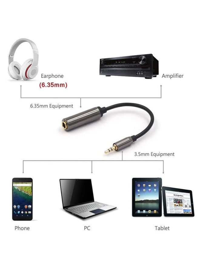 Audio Adapter 3.5 To 6.5 Microphone Adapter Headset To Microphone Male To Female Large To Small Audio Plug-Interface Form:3.5 Revolution 6.5 Mother Black 0.3 M  - Image 4