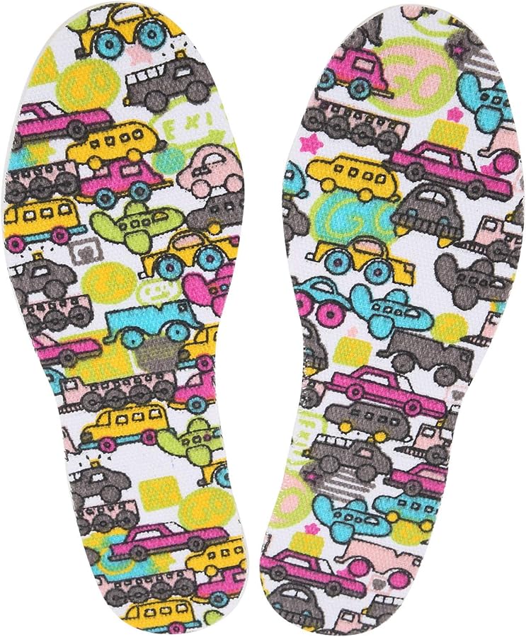 Cartoon Car Kids Breathable Latex Shoe Insoles 1 Pair Cut To Size - Image 1