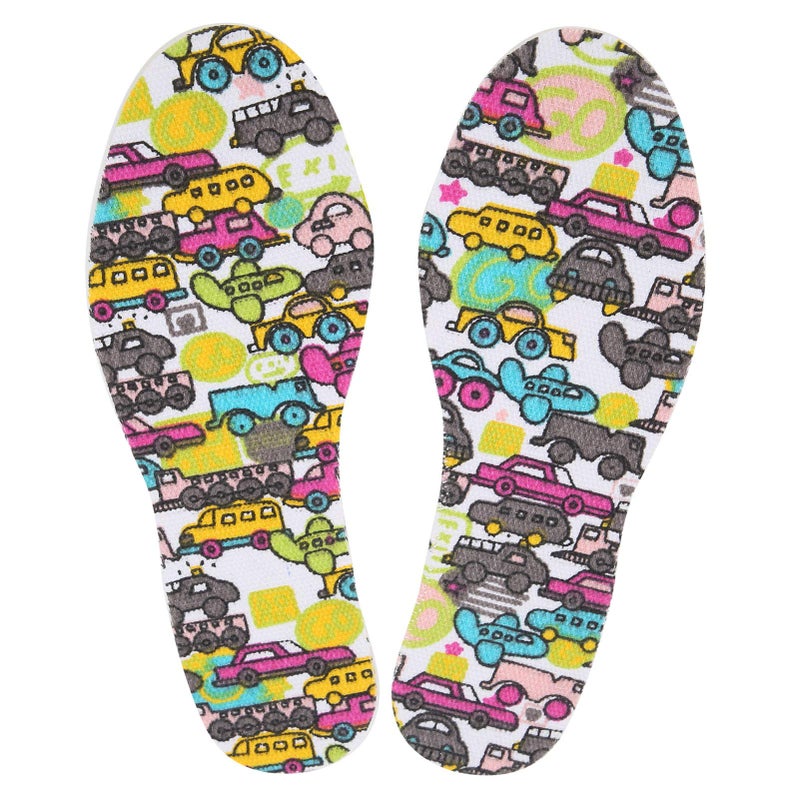 Cartoon Car Kids Breathable Latex Shoe Insoles 1 Pair Cut To Size - Image 2
