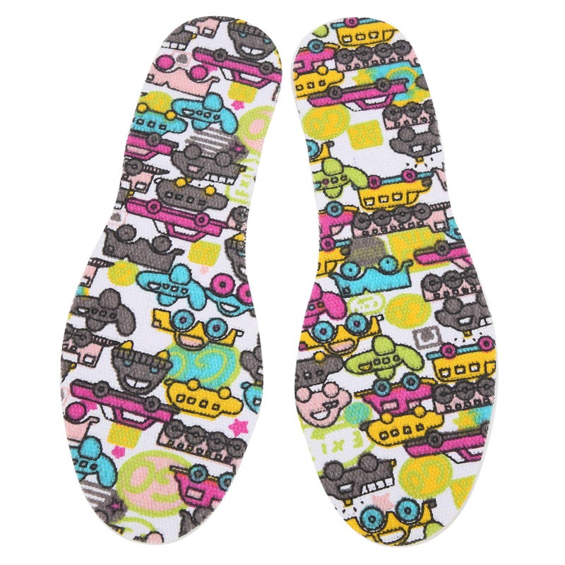 Cartoon Car Kids Breathable Latex Shoe Insoles 1 Pair Cut To Size - Image 4