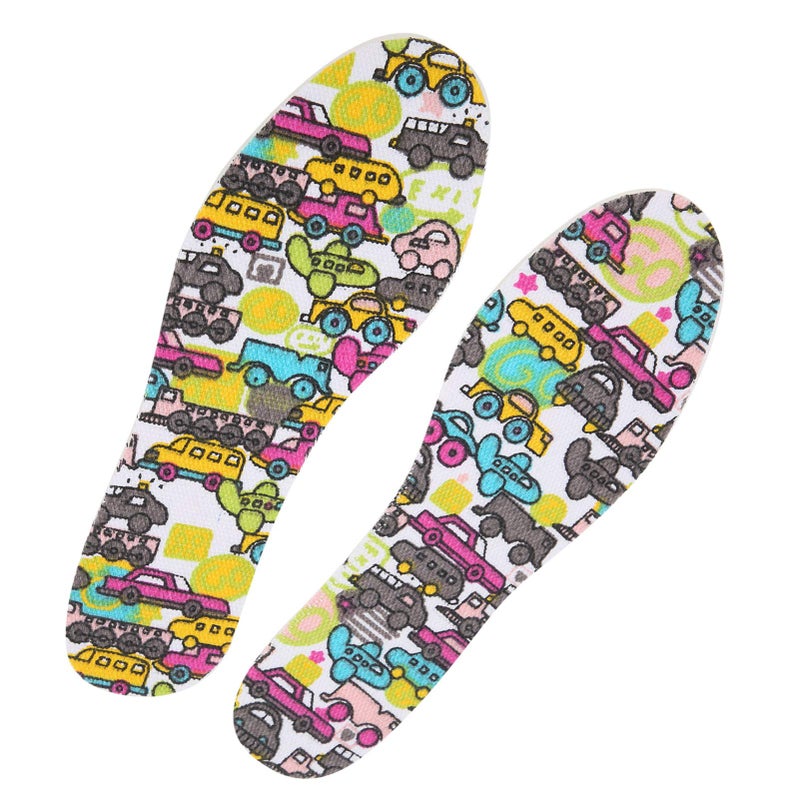 Cartoon Car Kids Breathable Latex Shoe Insoles 1 Pair Cut To Size - Image 5