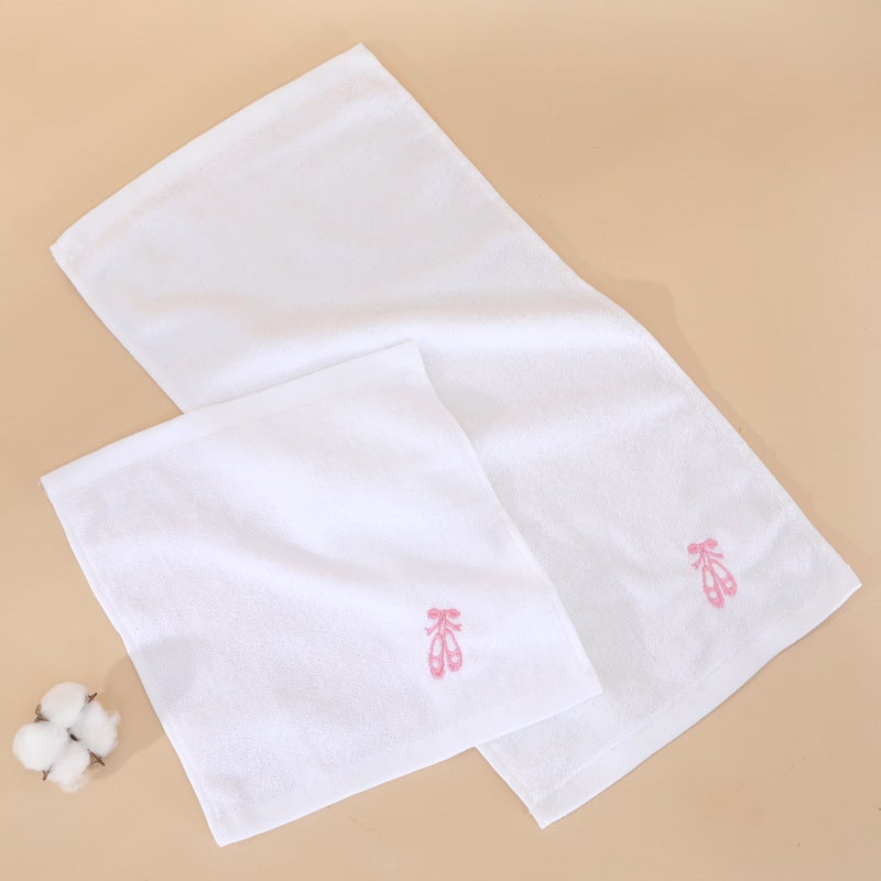 Pure Cotton Kids Towel Cartoon Embroidered Soft Thick Facecloth Puppet White 