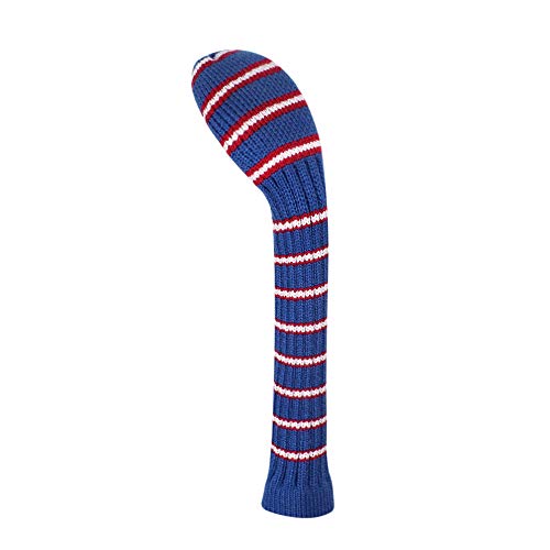 Scott Edward Knit Hybrid Golf Club Covers Fits Hybrids/UT Classical Fine Stripes with Long Neck Funny and Fresh Colors (Blue Red Fine Stripes) - Image 1