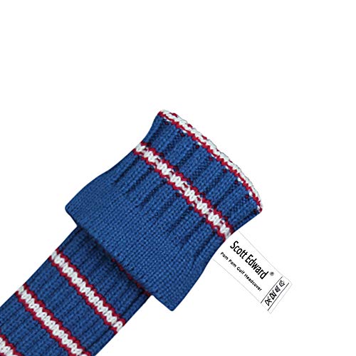 Scott Edward Knit Hybrid Golf Club Covers Fits Hybrids/UT Classical Fine Stripes with Long Neck Funny and Fresh Colors (Blue Red Fine Stripes) - Image 3