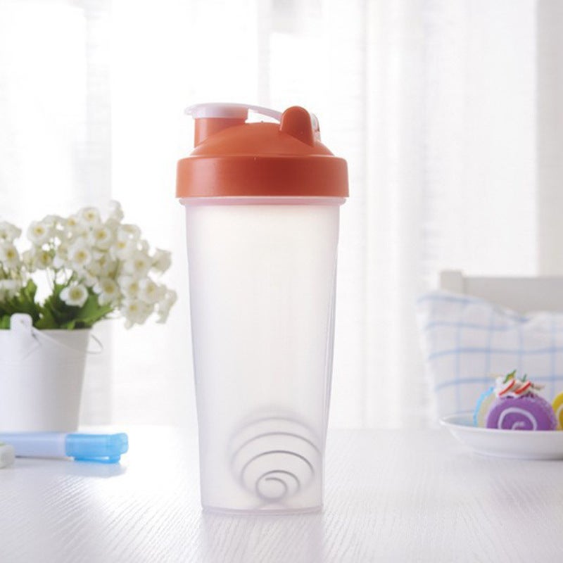 Large capacity 600ml fitness protein powder shake cup milkshake plastic mixing cup with scale can be set LOGO in stock Orange 